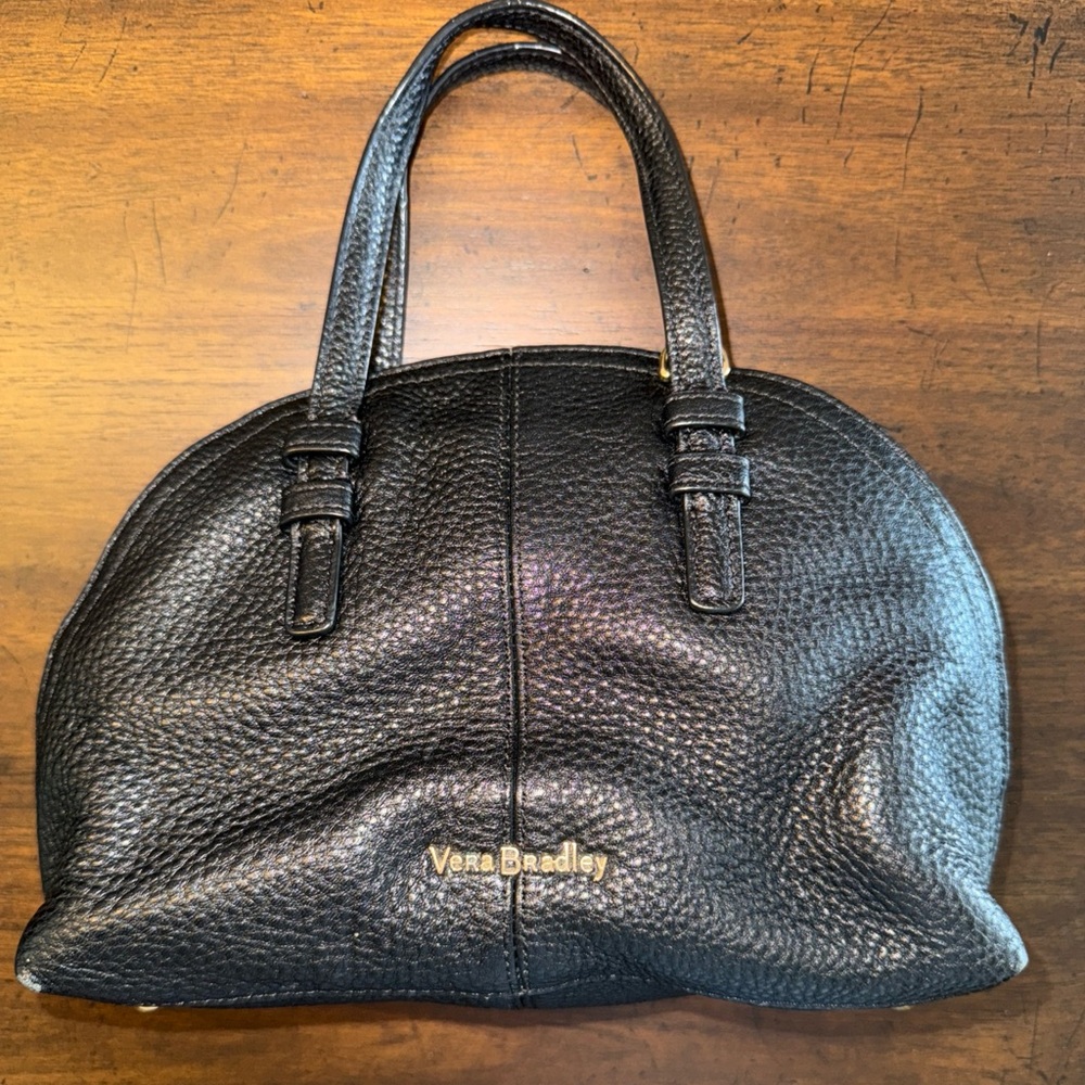 Vera Bradley Diana Black Leather Crossbody Bag